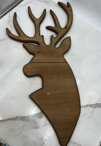 Wood deer head - deer, decor